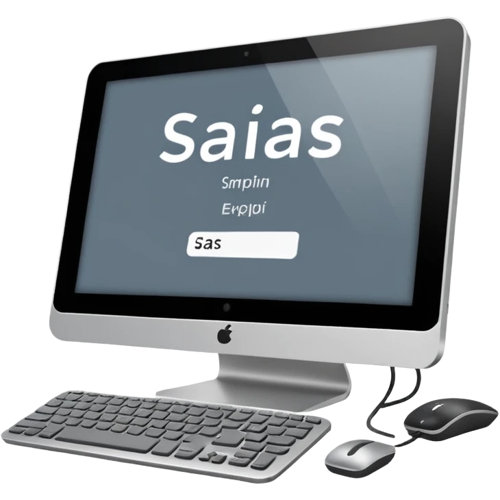 technical looking computer with text "SaaS" emoji