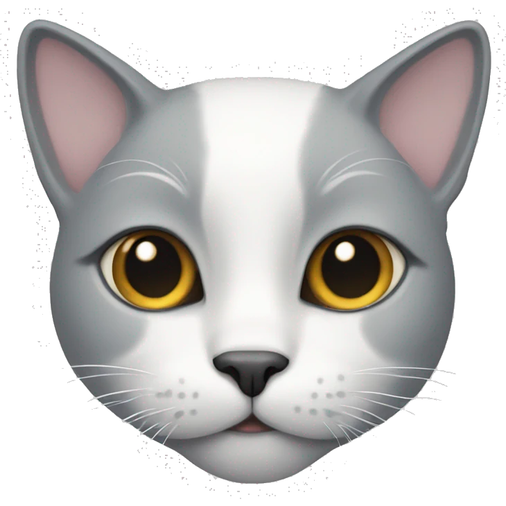a gray-white cat with a spot on its muzzle emoji