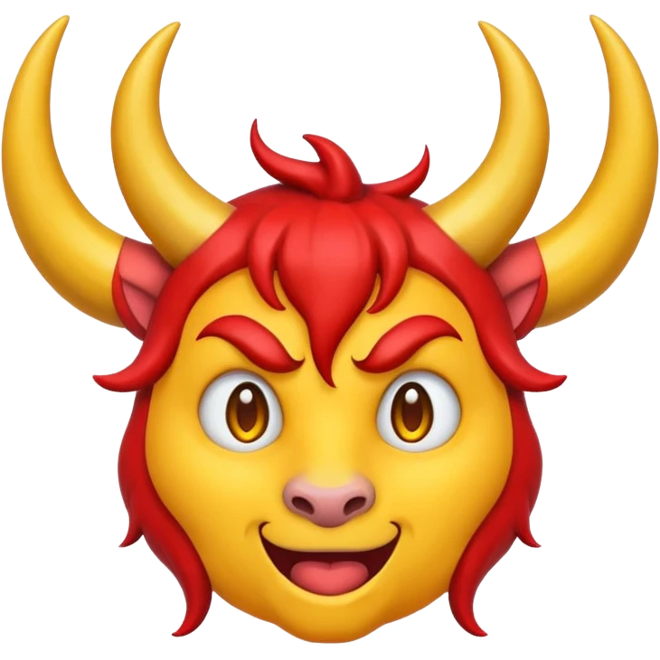 😈 emoji but red with yellow horns emoji
