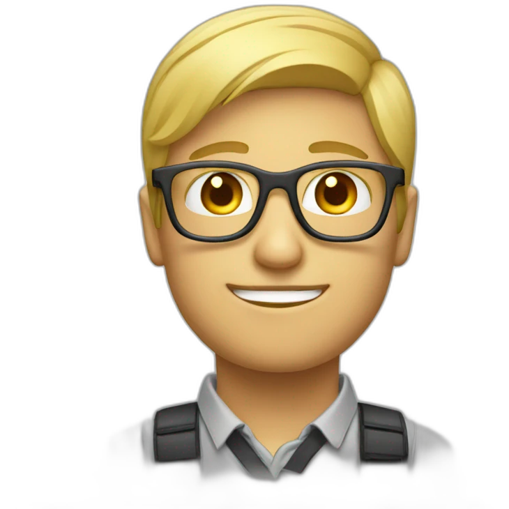 Blonde tech guy with glasses nerd emoji