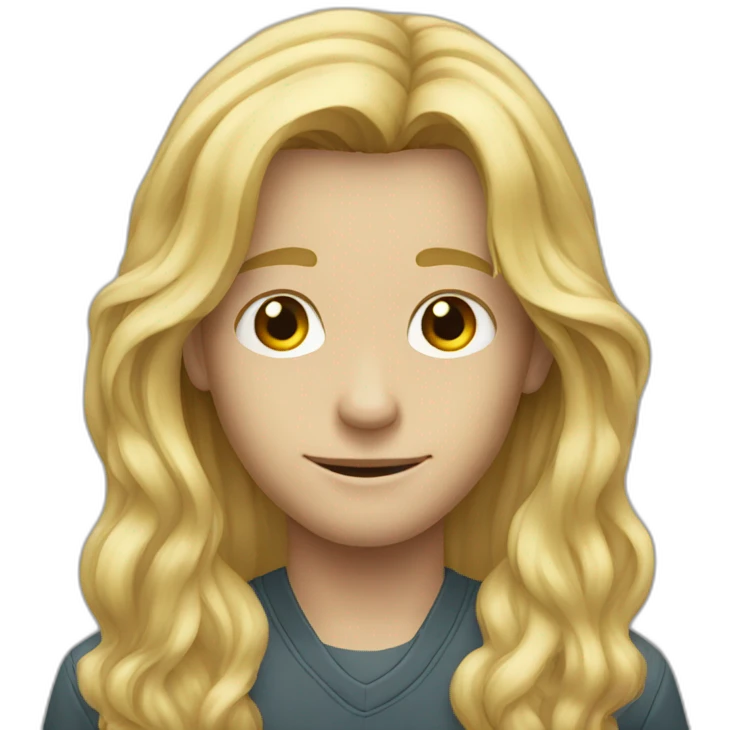 young blond man with long hair emoji