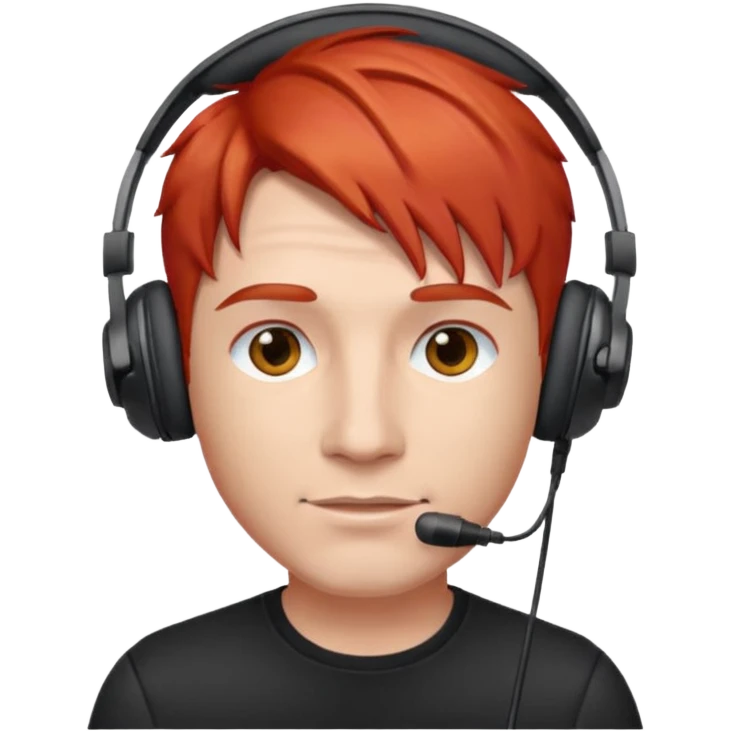man red head with headphone emoji