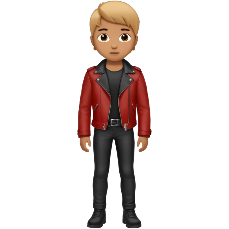 Boy in leather jocket, full body, different colors leather jocket, close up emoji