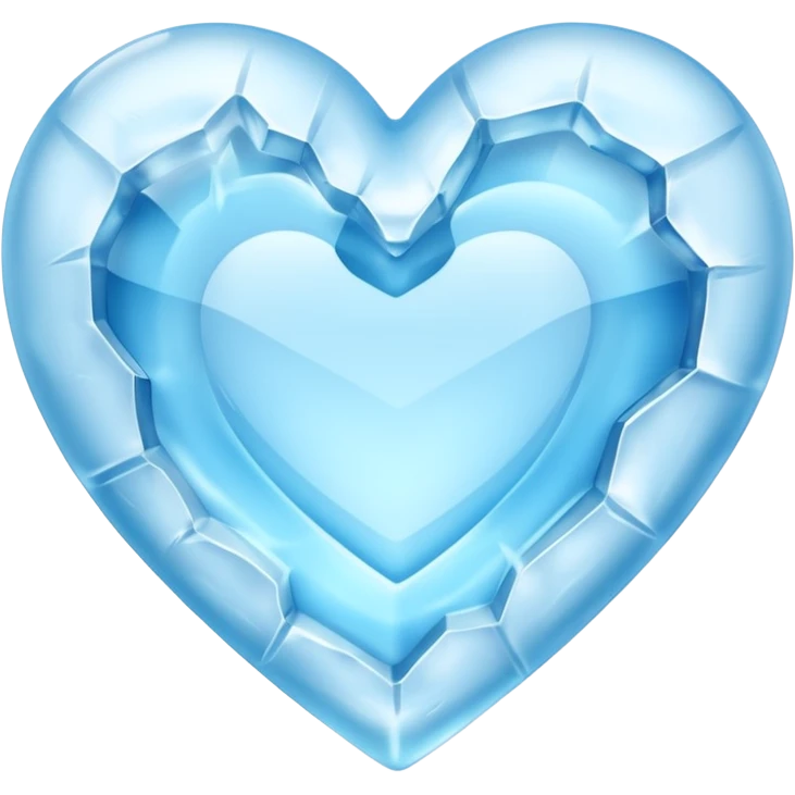 a ice blue heart carved from a glacier emoji