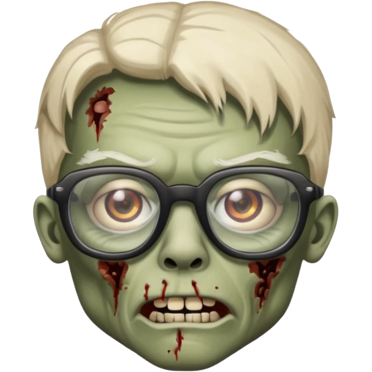 Zombie with big glasses more visible glasses, some difference between zombie and glasses emoji