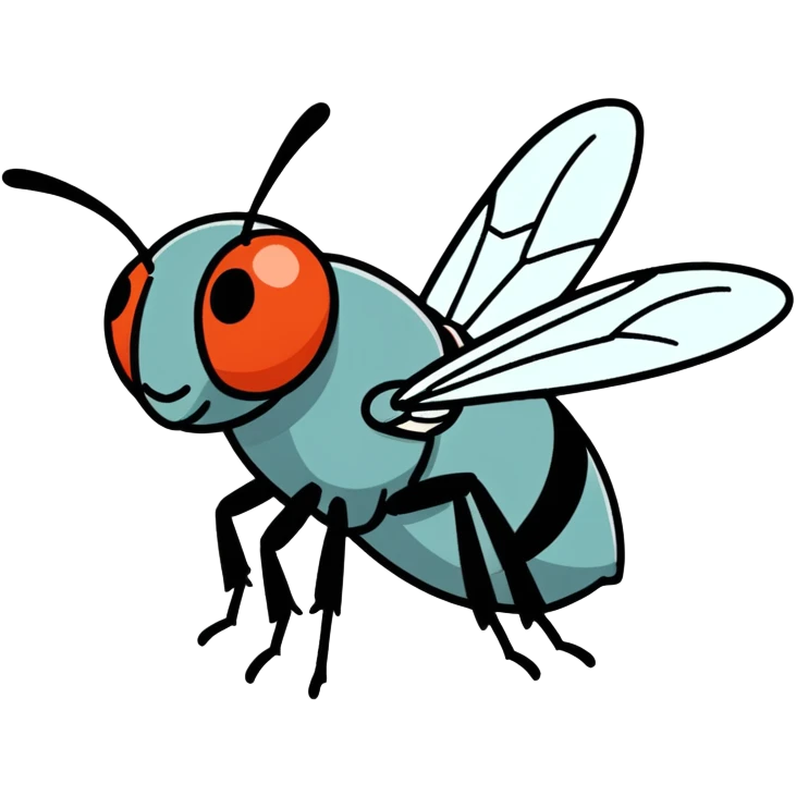 A housefly with big nuts emoji