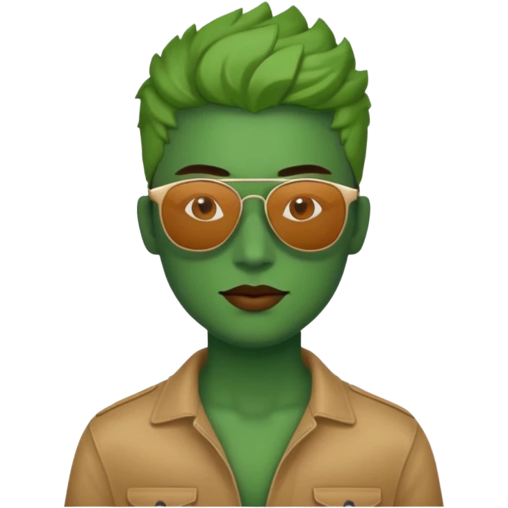 green lubricator and wearing sunglasses emoji
