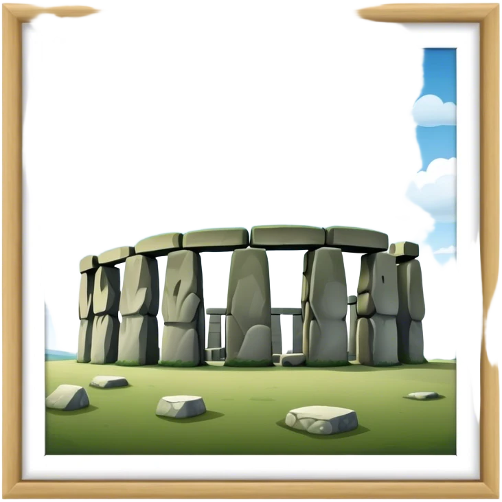 Stonehenge Landmark Emoji – Showing the prehistoric stone circle with a natural sky backdrop. emoji