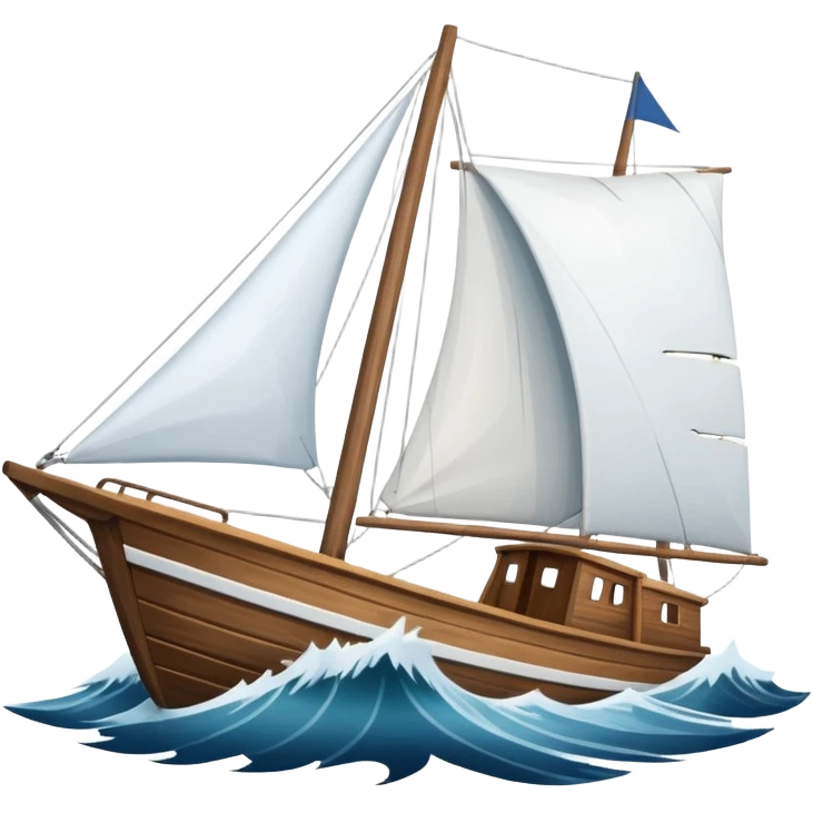 Velero navegando en tormenta emoji