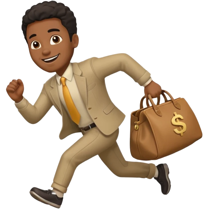 Black Man running with moneybag 💰 emoji