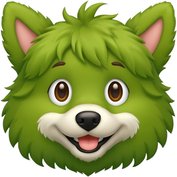 green furry dog emoji