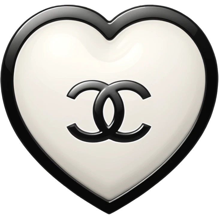 Chanel sport logo white heart 3d emoji