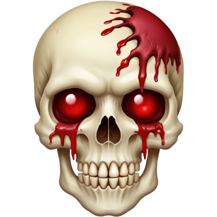 A Hideous mutated monster covered in rotten flesh and blood, in the style of your bleeding skull art, full body emoji