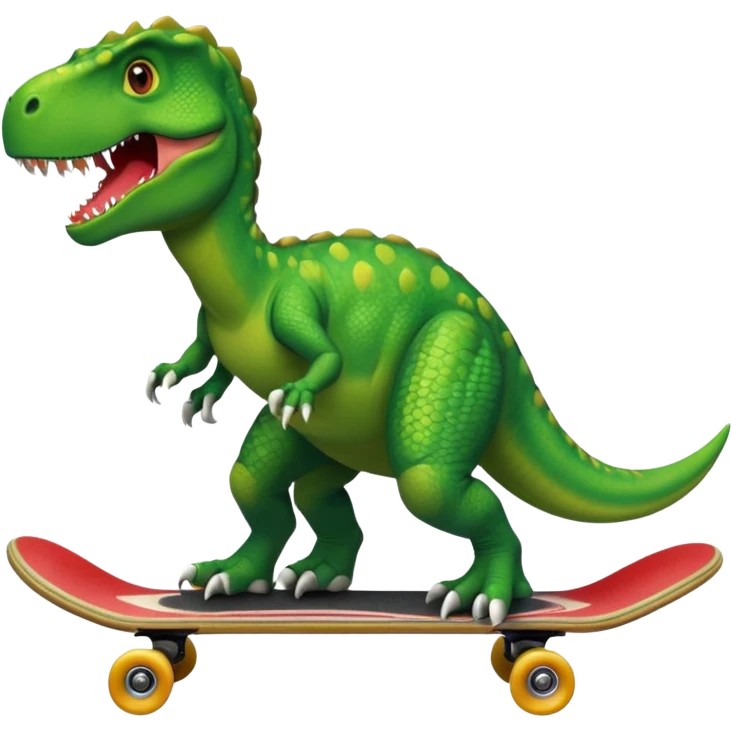 Dinosaur on a skateboard emoji
