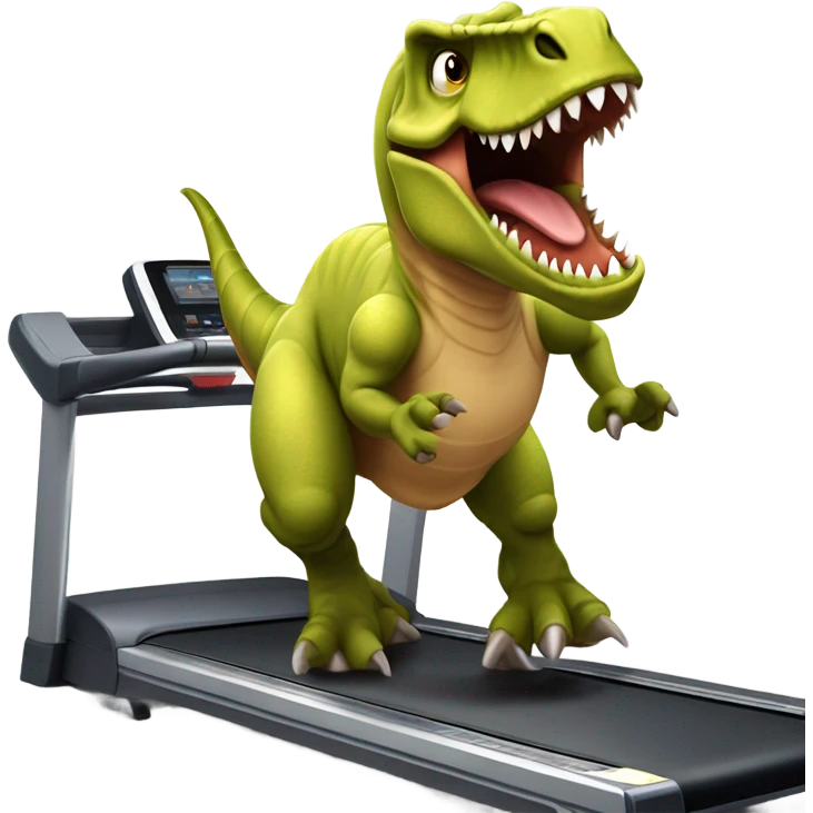 dinosaur runs on a treadmill emoji
