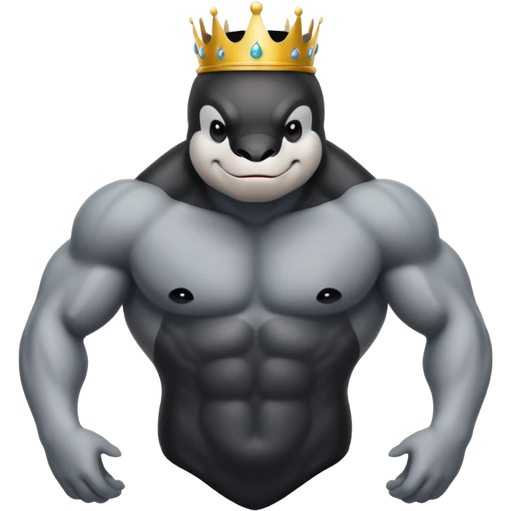 orca with muscles and crown emoji