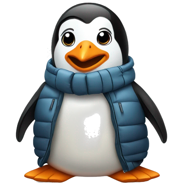 Penguin wearing a puffer coat  emoji