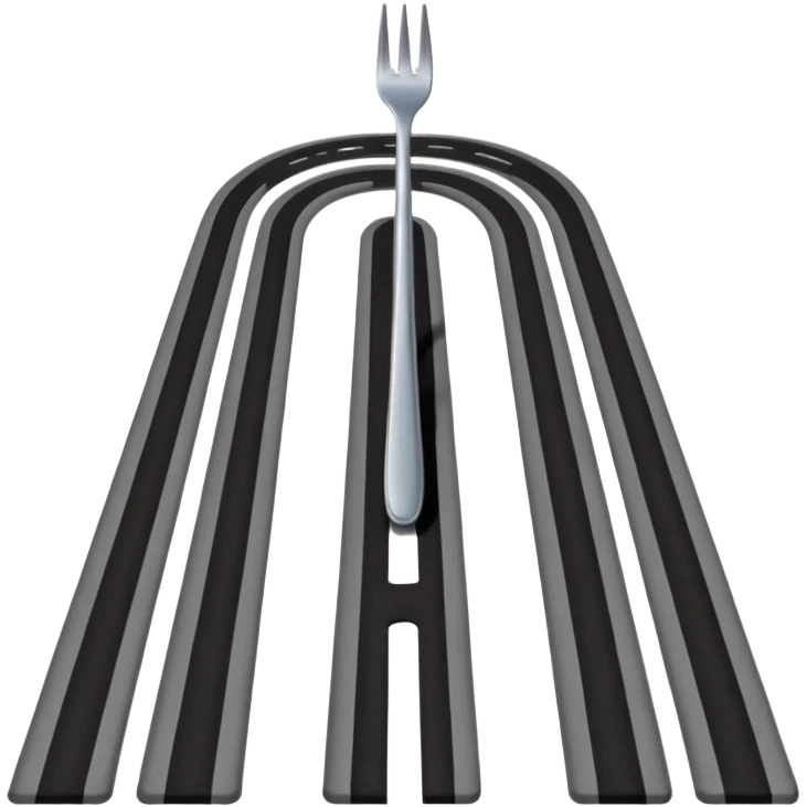 Forked regular road emoji