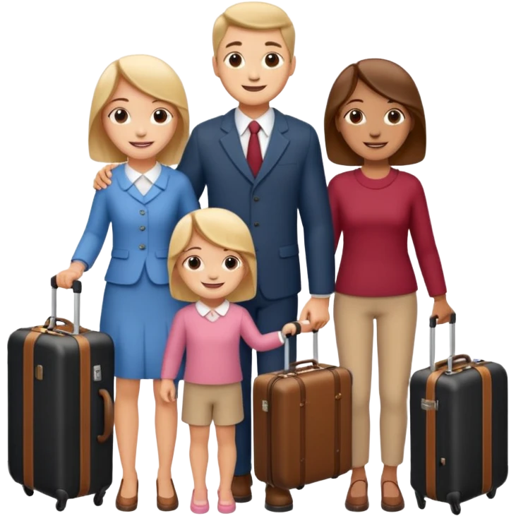 family with suitcases emoji