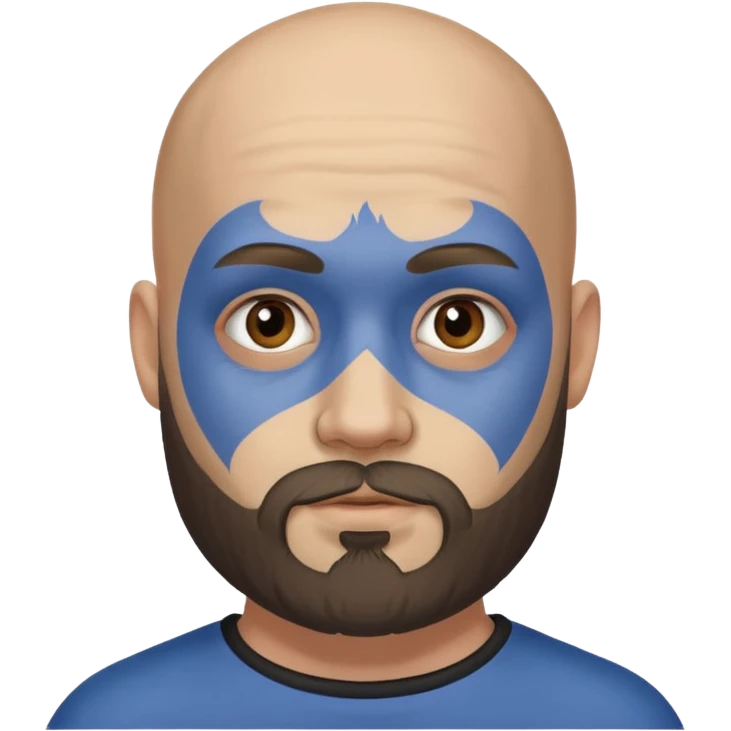 bald bearded man with face paint emoji