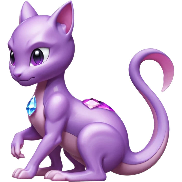 Pokemon legendary purple and pink crystal mewtwo emoji