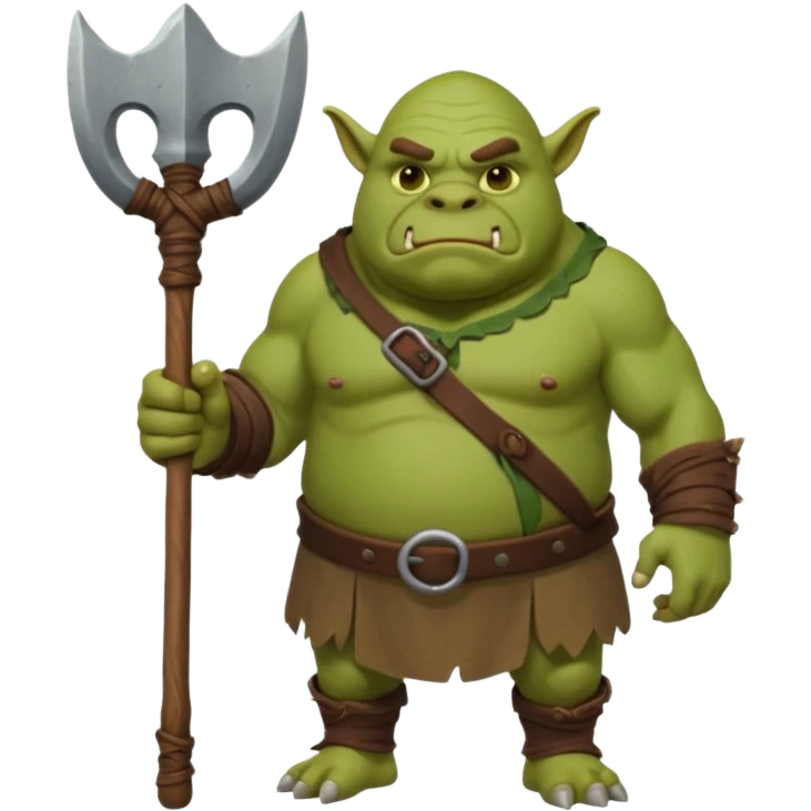 Large Ogre full body with stick emoji