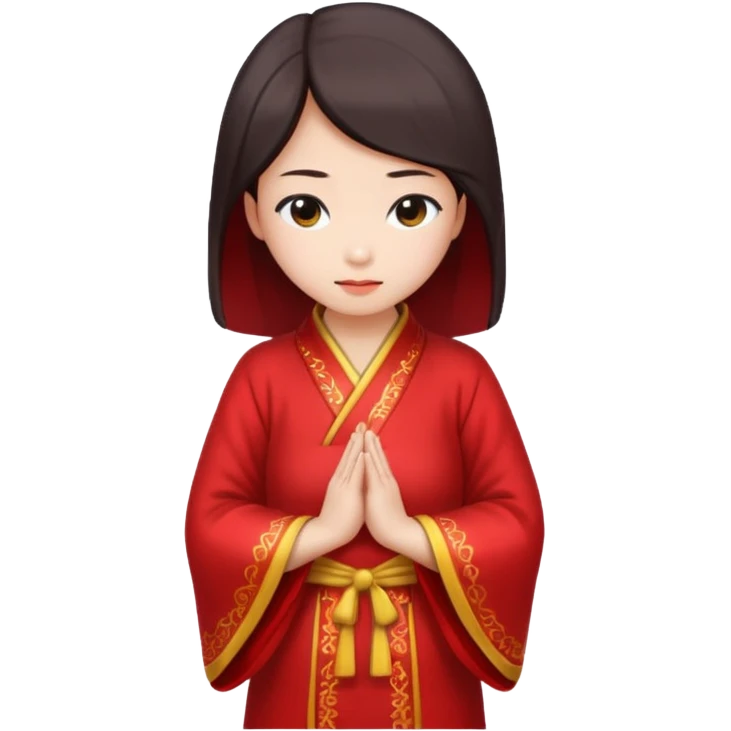 Chinese lady bowing in red robe emoji
