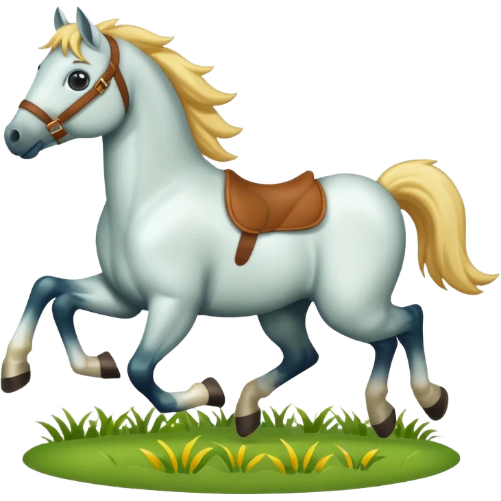 cute horse running on the grass emoji
