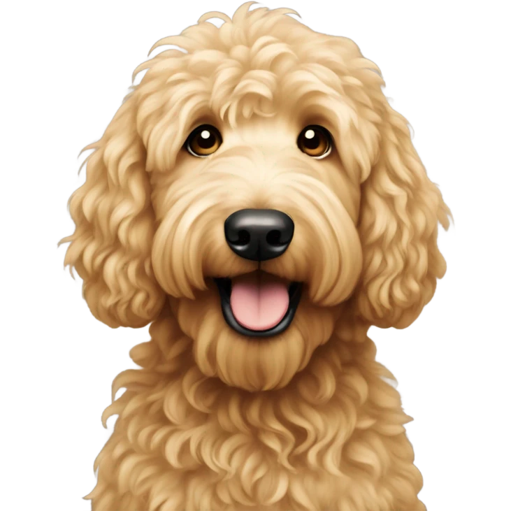 A golden doodle with long blonde hair  emoji
