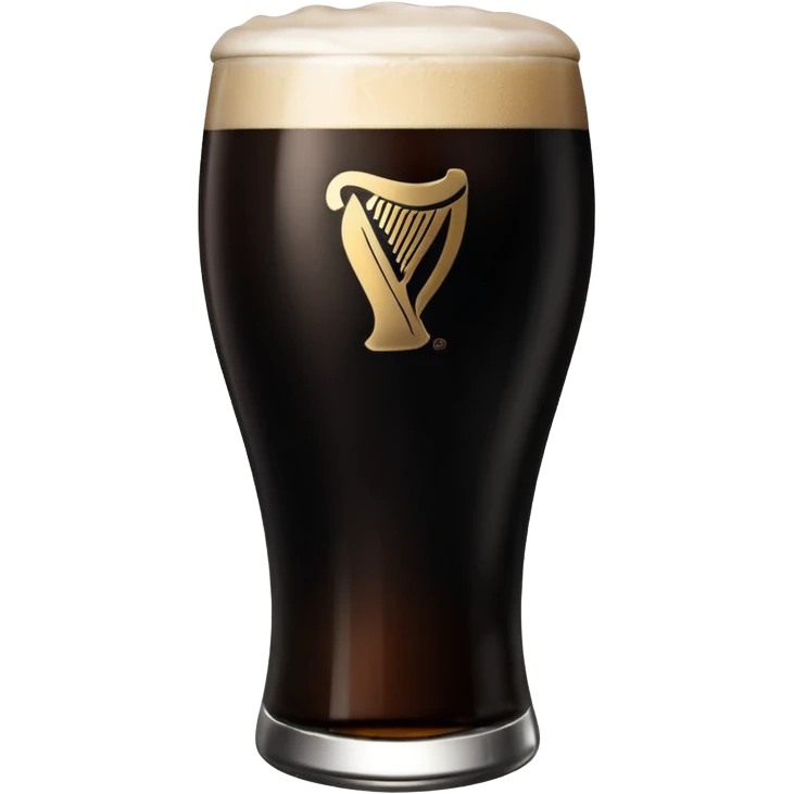 Pint of guiness with the glass only full to the g in the guiness logo on glass emoji