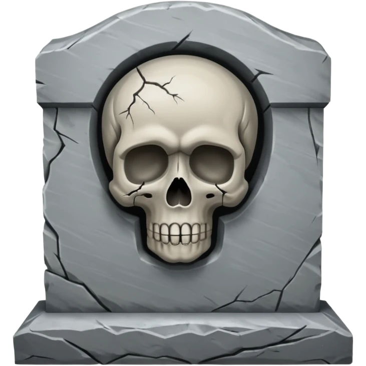Headstone with skull, front view emoji