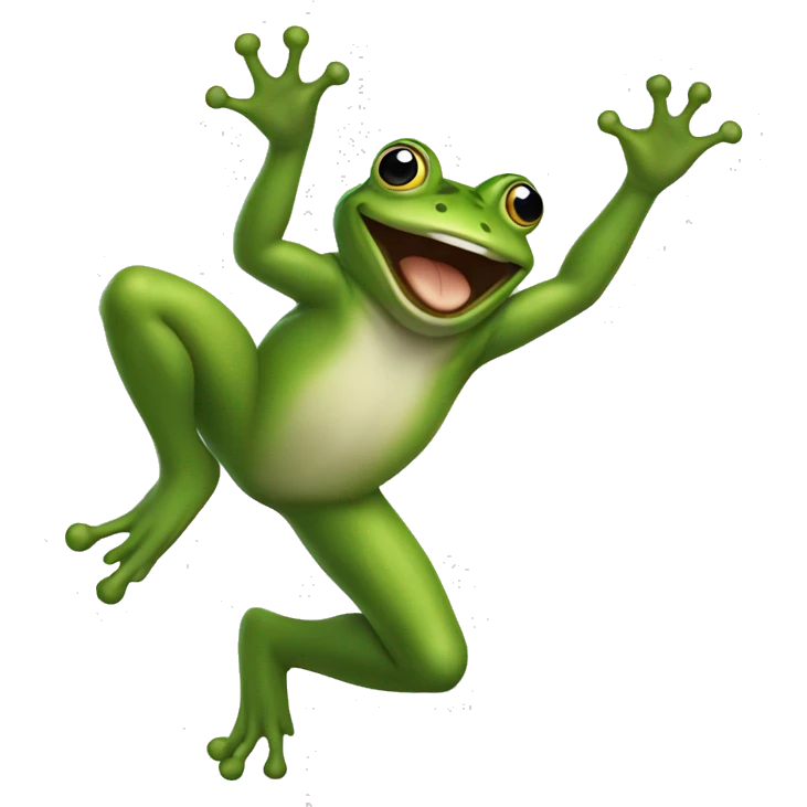 Frog leaping emoji