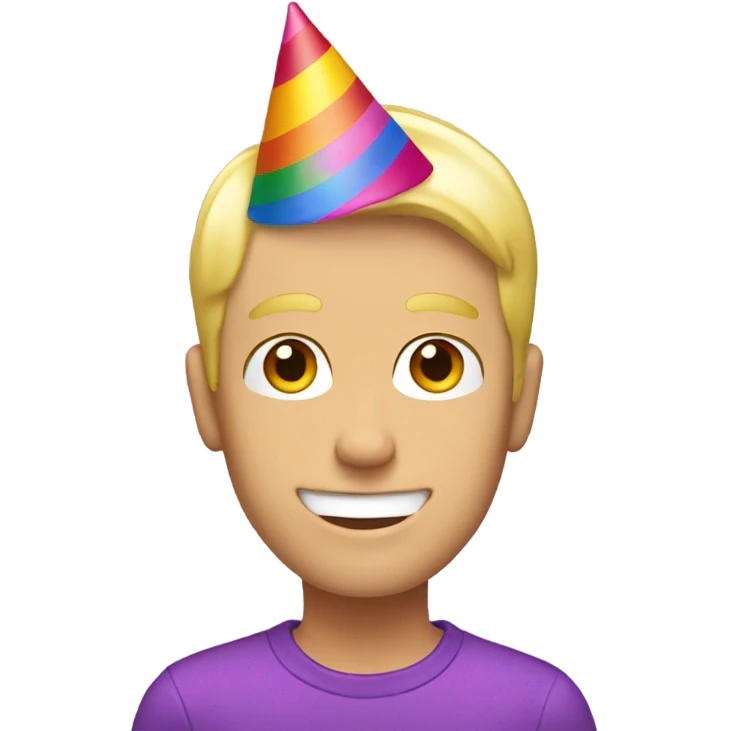 Blond guy with birthday hat  emoji