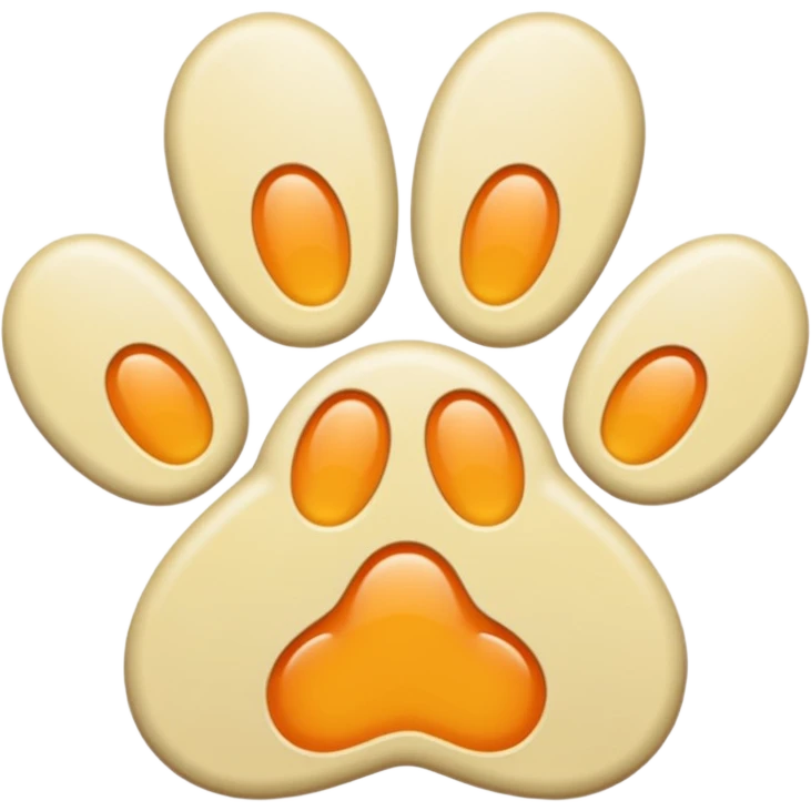 a very light pale pastel yellow-orange pawprint emoji