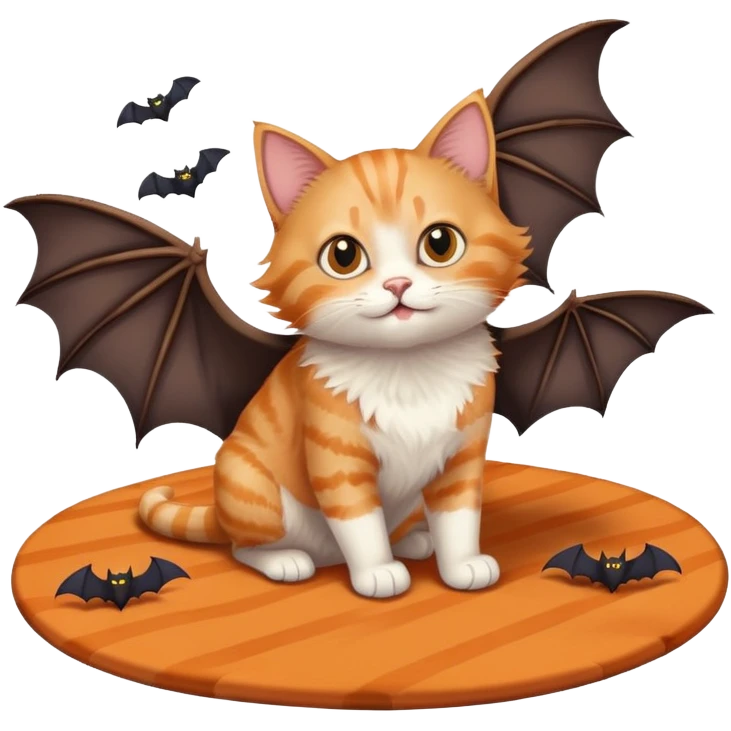 cat, mat, and two bats emoji