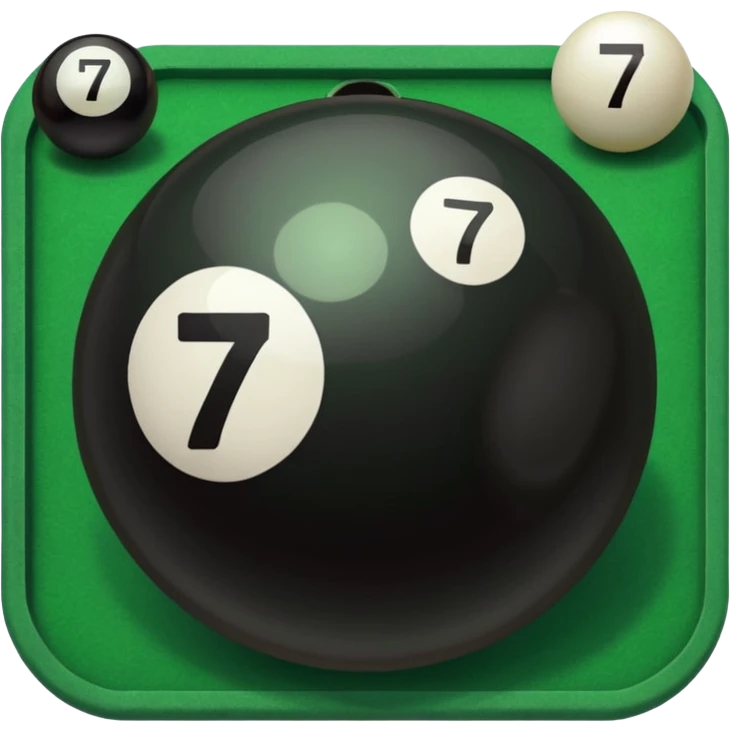 Pool table back ball with the number 7  emoji