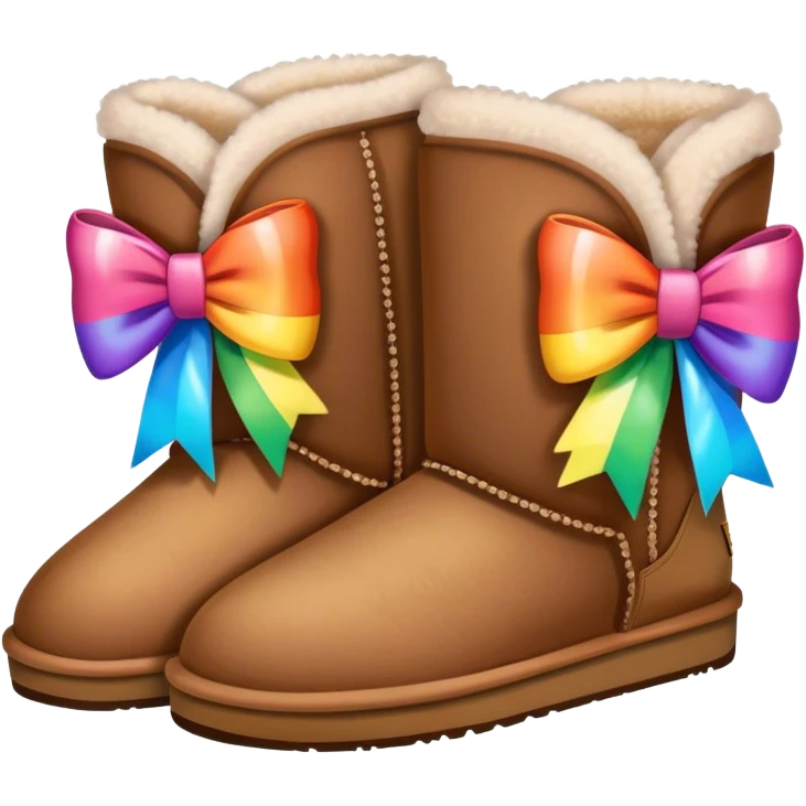 UGGs with rainbow bows emoji