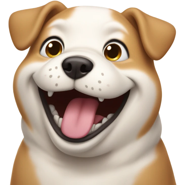 chubby dog laughter emoji