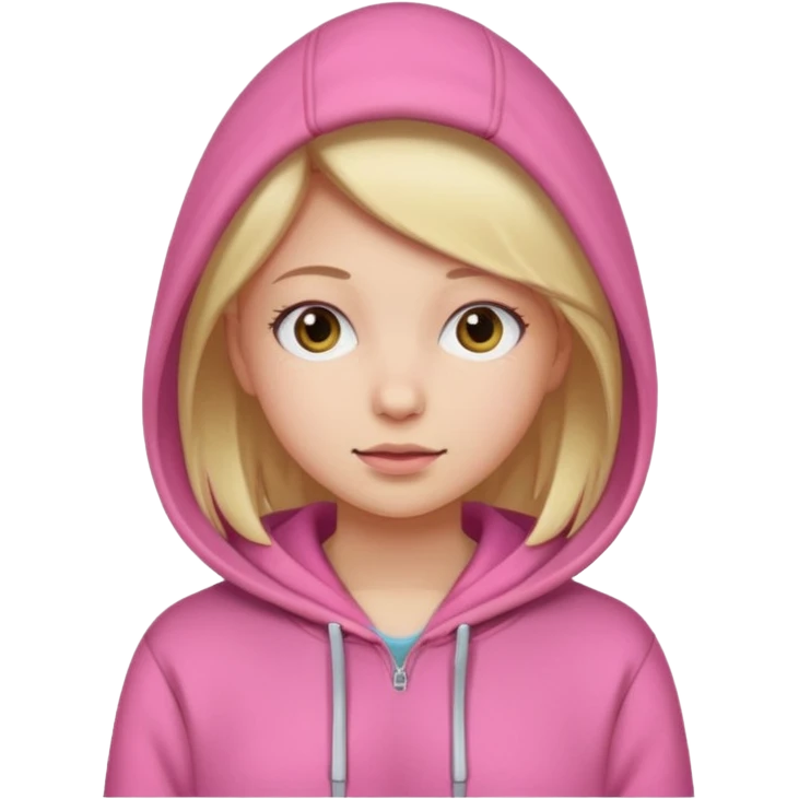 Girl wearing a pink hoodie emoji