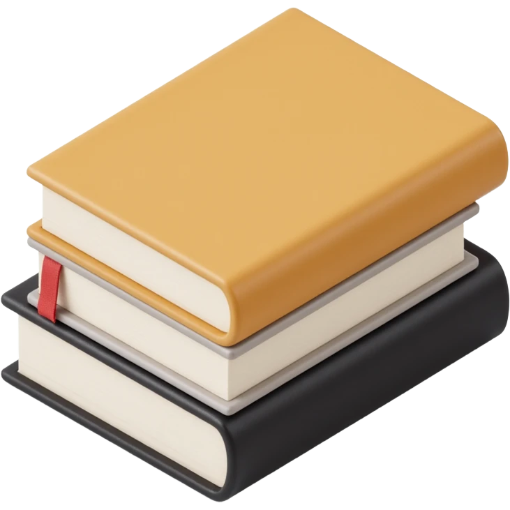 stack of 3 neutral-toned books emoji