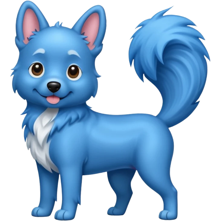 A blue dog standing up emoji