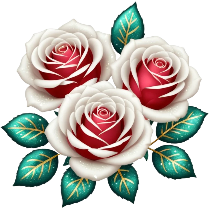 Glitter White Roses emoji
