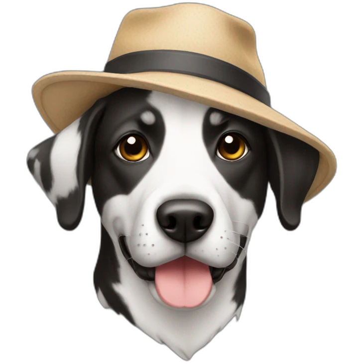bay dog with a blask hat emoji