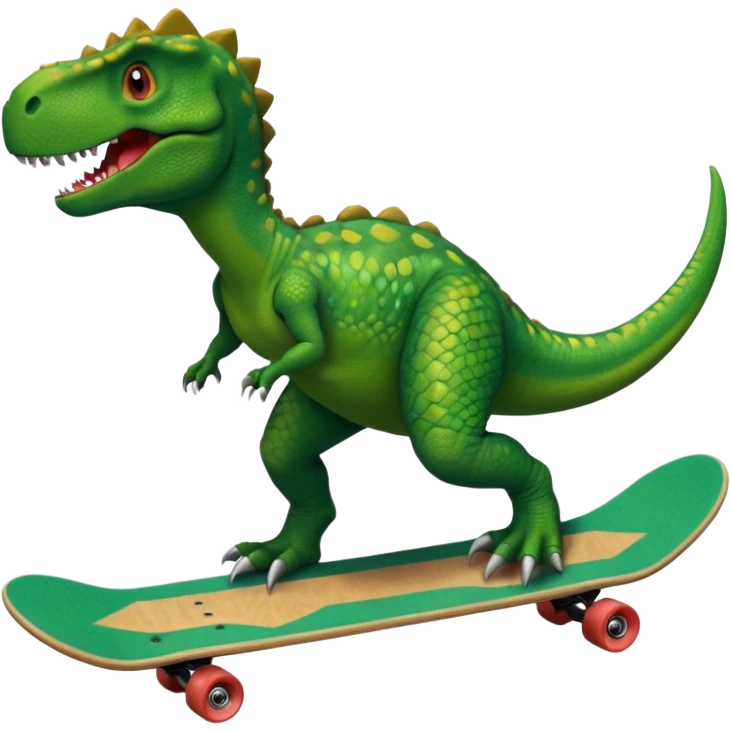 Dinosaur on a skateboard emoji