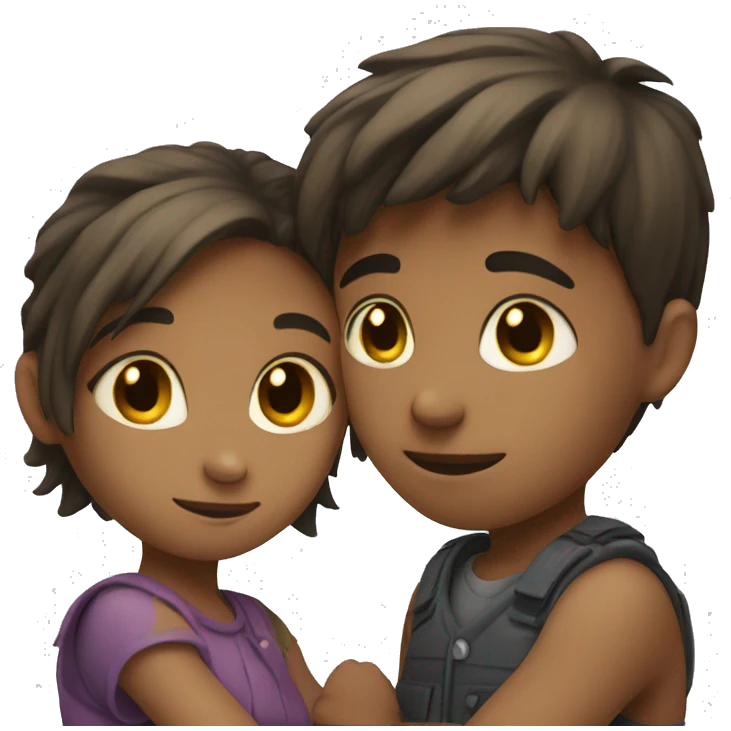 Girl and boy embracing  emoji