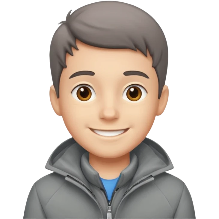  boy wearing grey jacket emoji