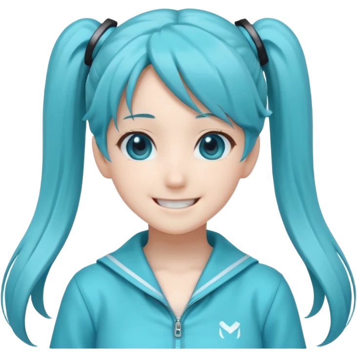 Hatsune Miku smile twintail emoji
