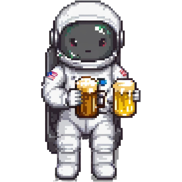 astronaut drinking a beer emoji