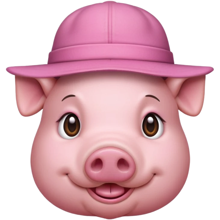 pig wear hat, front vỉew emoji