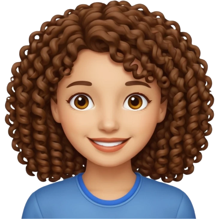 Cabelo cacheado mulher sorridente  emoji
